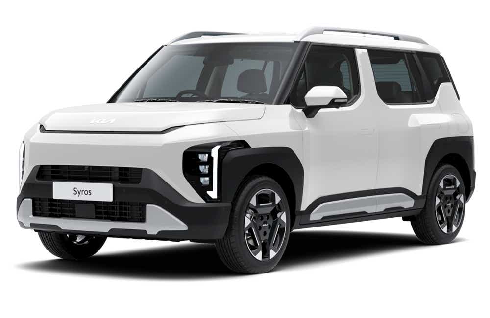 front three-quarter view of a Kia Syros