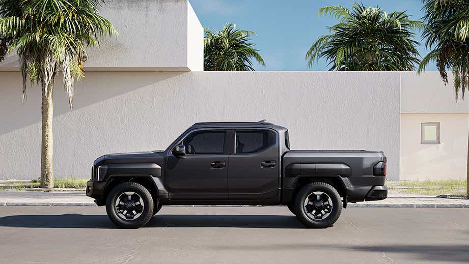 side view of a Magma Grey Kia Tasman