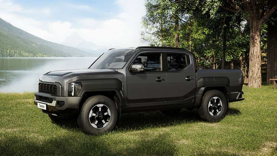 side view of a Magma Grey Kia Tasman