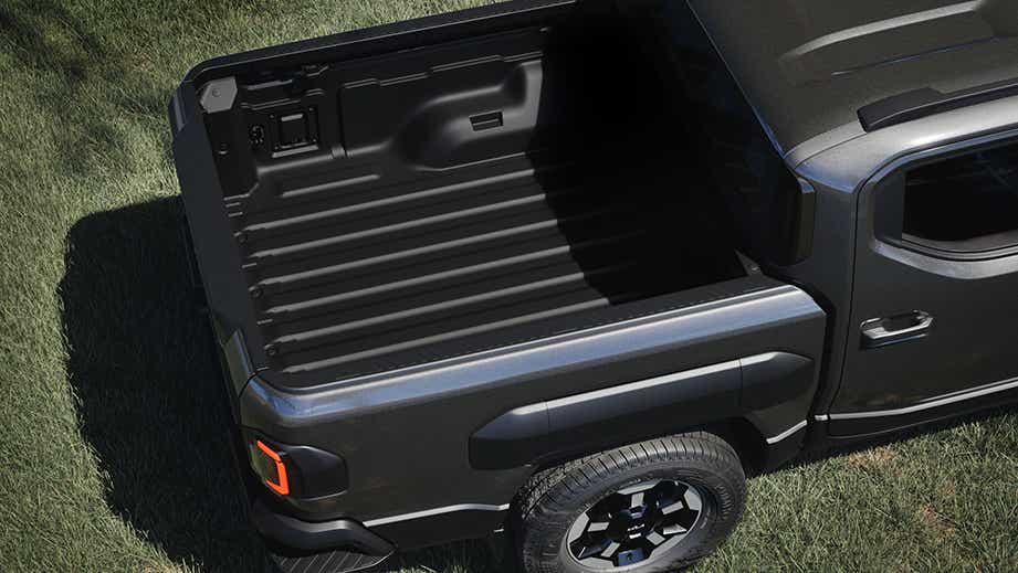 pickup bed view of a Kia Tasman