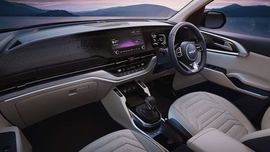 interior dashboard of a Kia Carens