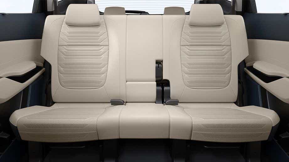 Rear seats interior view of a Kia Carens