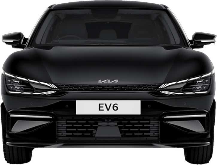 front view of a Aurora Black Pearl Kia EV6 2022-2024