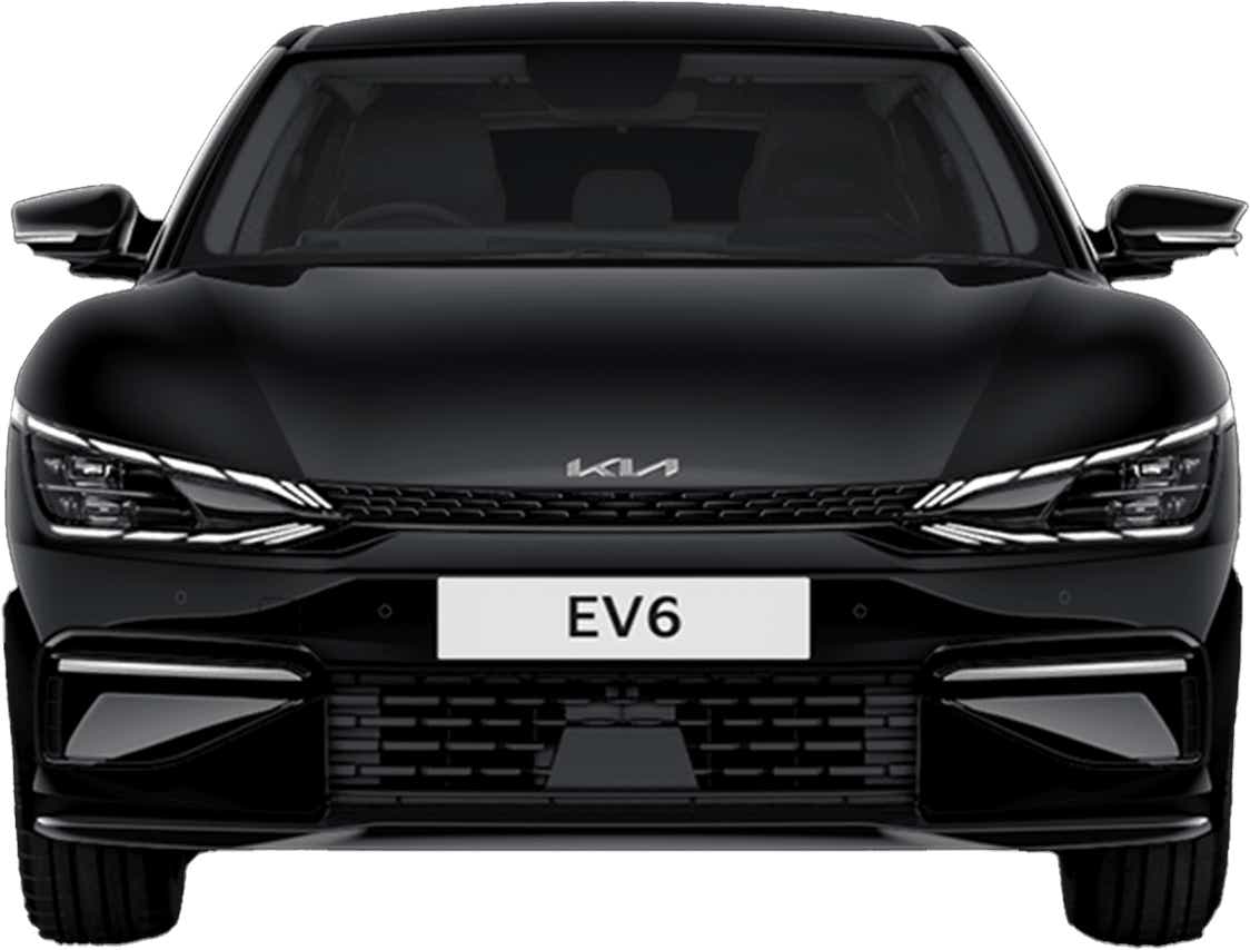 front view of a Aurora Black Pearl Kia EV6 2022-2024