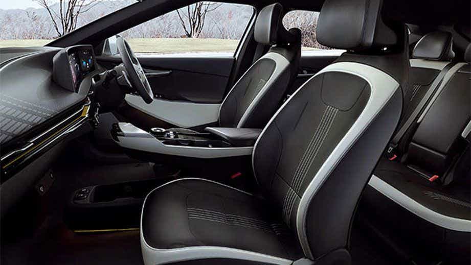 interior front and rear seats of a Kia EV6 2022-2024