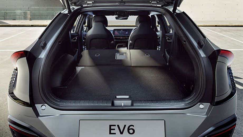 Boot space view of a Kia EV6 2022-2024