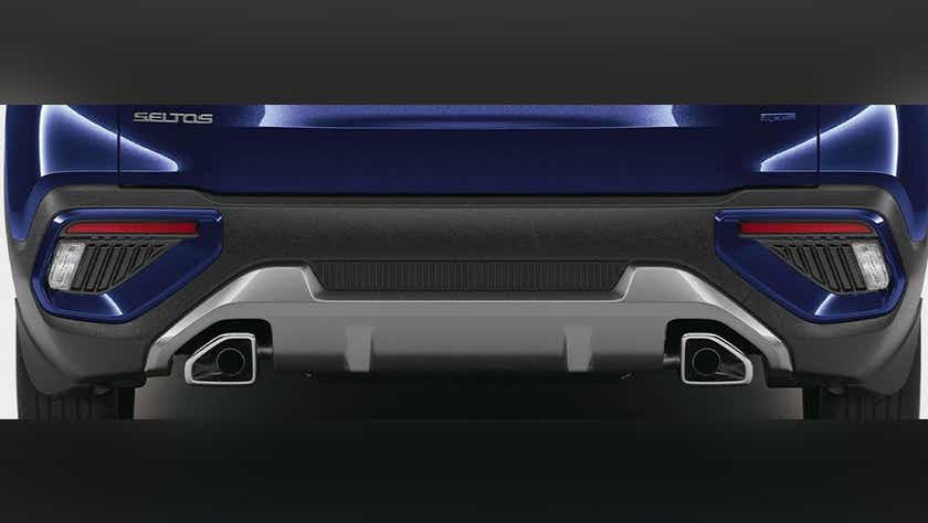 rear bumper view of a Kia Seltos