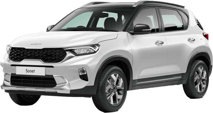 front three-quarter view of a Kia Sonet 2020-2023