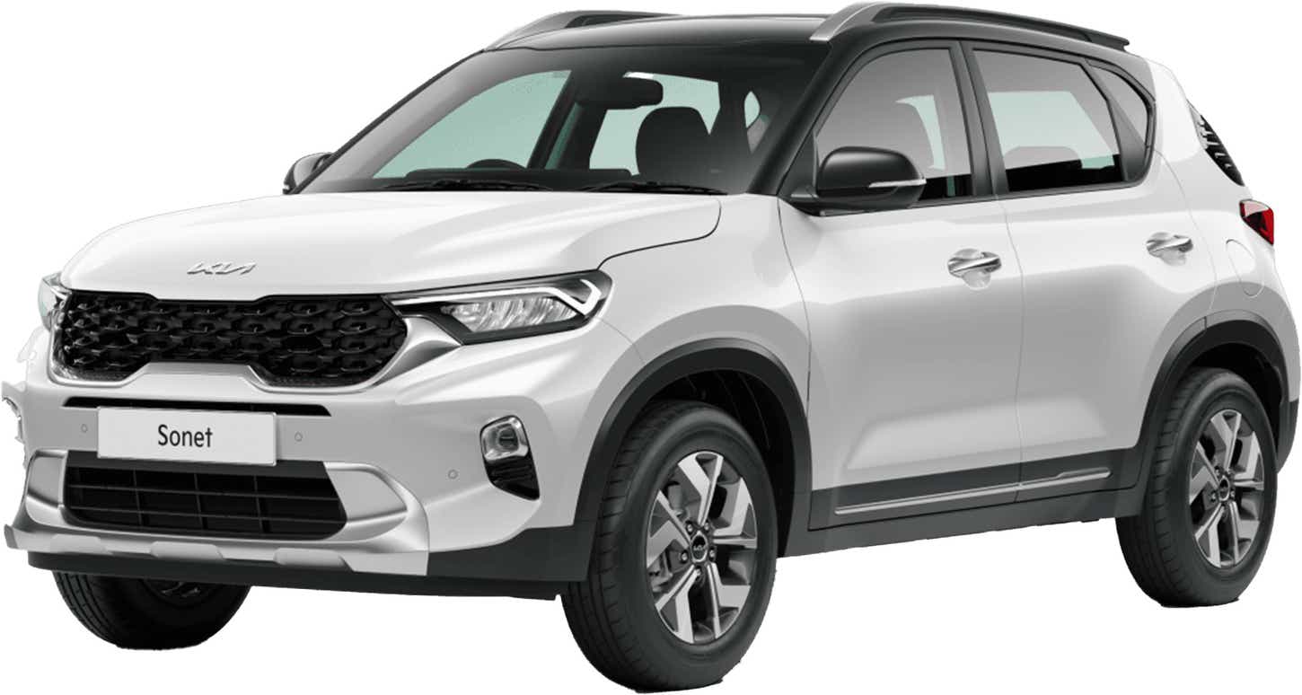 front three-quarter view of a Kia Sonet 2020-2023