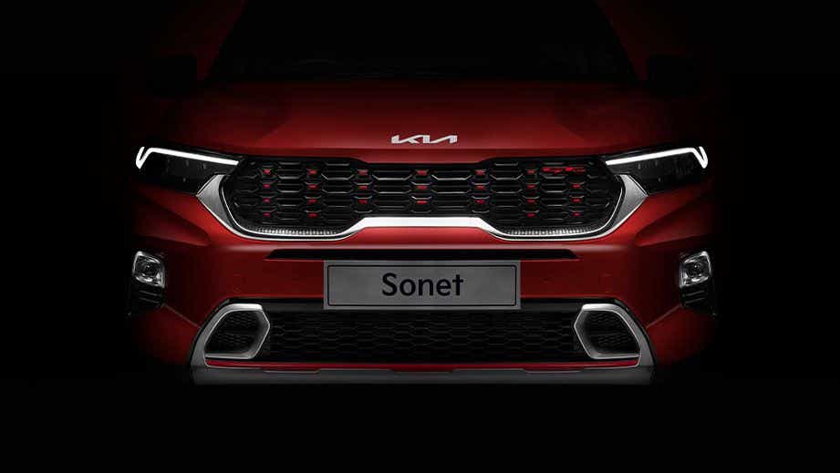 Front view of a Kia Sonet 2020-2023