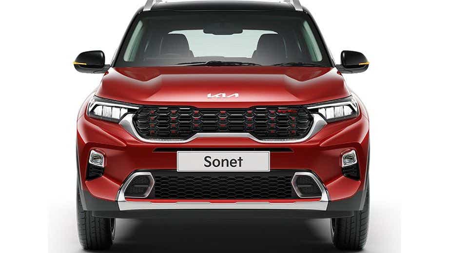 Front view of a Kia Sonet 2020-2023