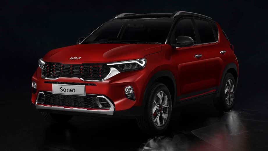 front three-quarter of a Kia Sonet 2020-2023