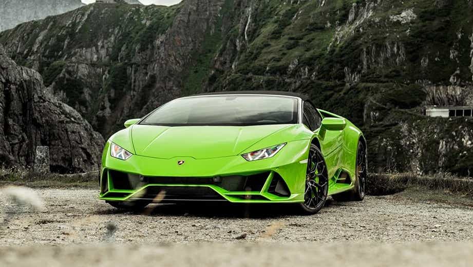 front view of a Lamborghini Huracan Evo