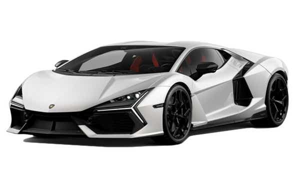 front three-quarter view of a Lamborghini Revuelto