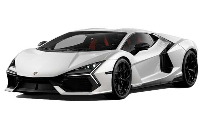 front three-quarter view of a Lamborghini Revuelto