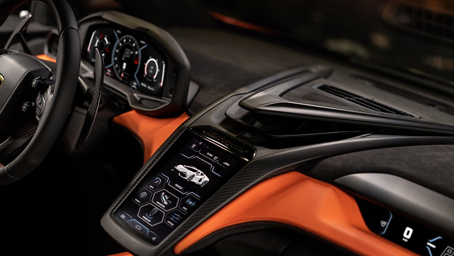 interior dashboard of a Lamborghini Revuelto