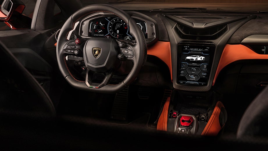 Interior dashboard of a Lamborghini Revuelto