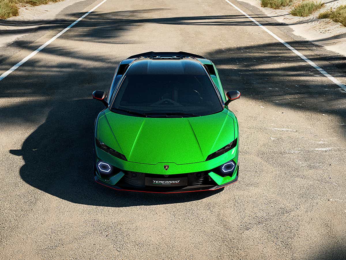 front view of a Lamborghini Temerario on a road