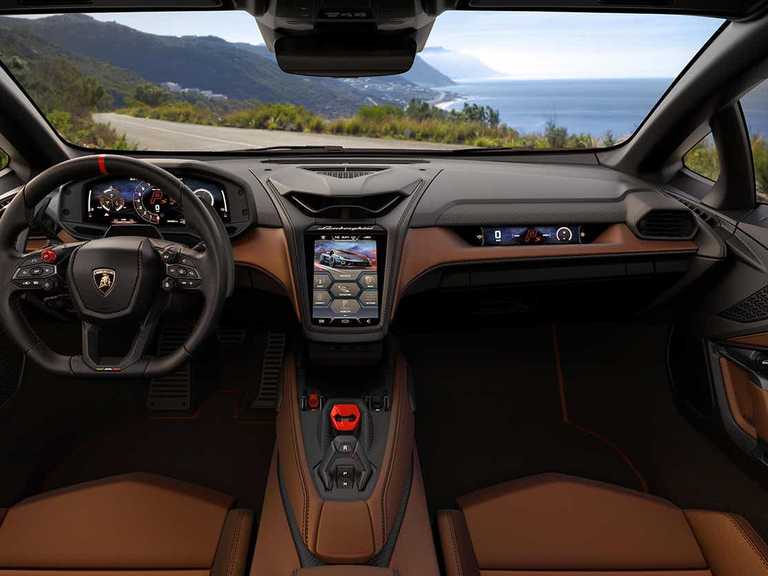 interior dashboard of a Lamborghini Temerario