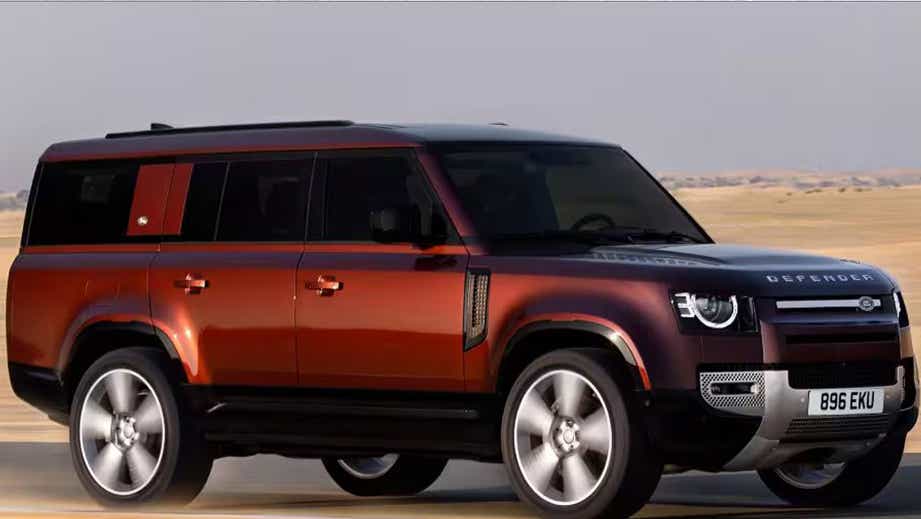 side view of a Land Rover Defender