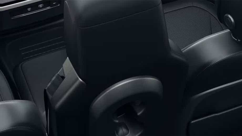 rear seat view of a Land Rover Defender interior