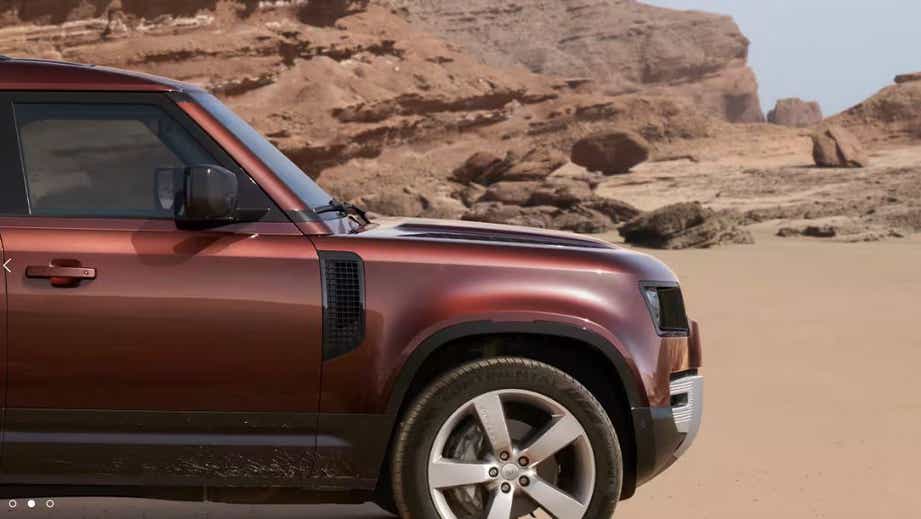 front-side view of a Land Rover Defender