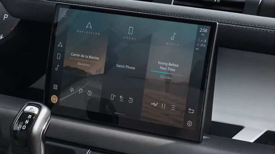 interior dashboard of a Land Rover Defender
