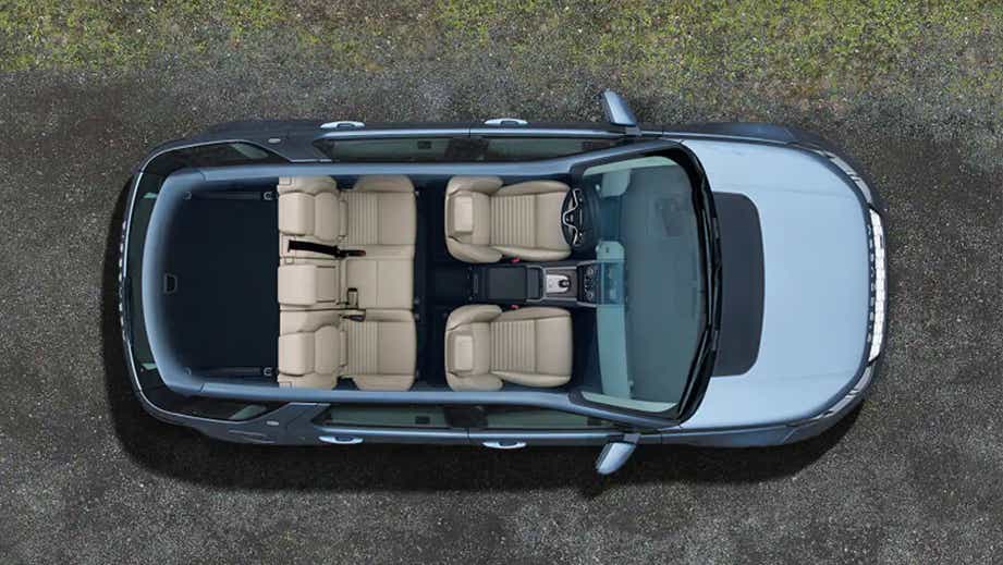 top-down interior view of a Land Rover Discovery Sport
