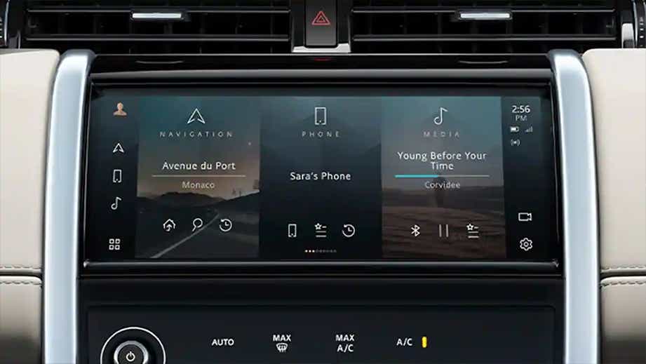 infotainment touchscreen of a Land Rover Discovery Sport