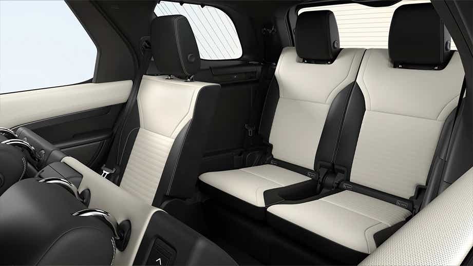 Rear interior seating of a Land Rover Discovery
