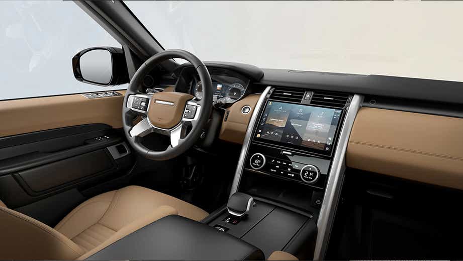 Interior dashboard of a Land Rover Discovery