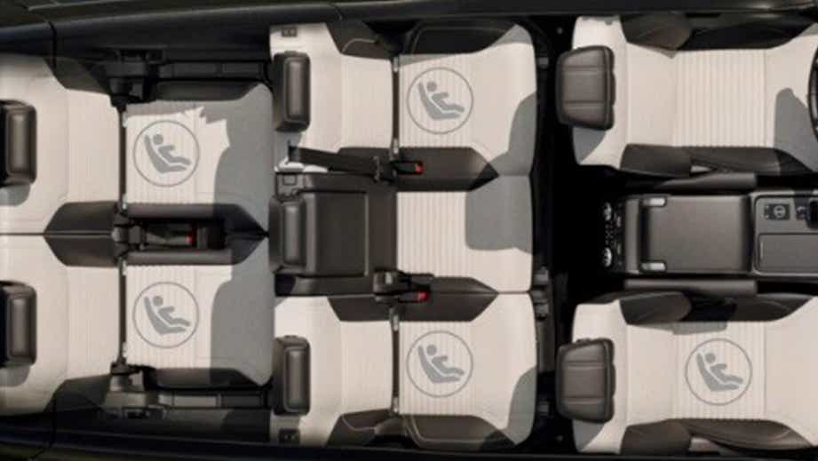 overhead interior view of a Land Rover Discovery