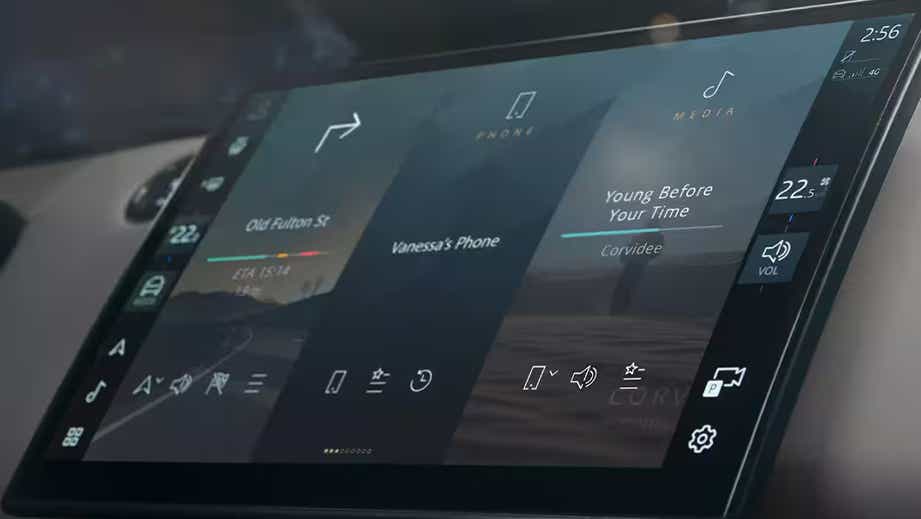 Infotainment touchscreen of a Land Rover Range Rover Evoque