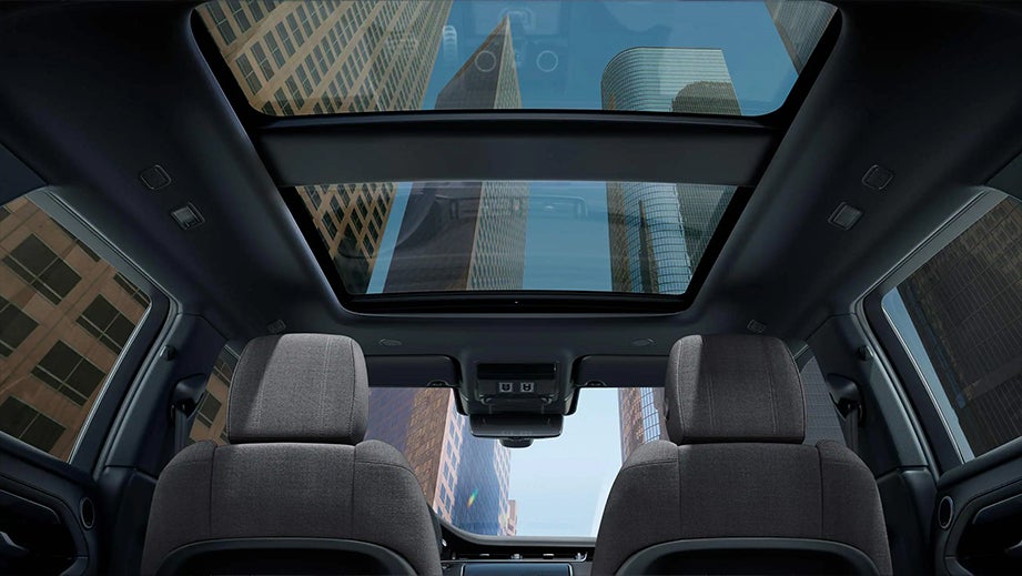 panoramic sunroof interior view of a Land Rover Range Rover Evoque 2018-2023