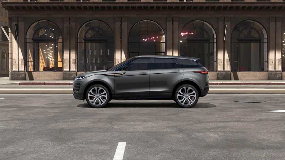 side view of a Land Rover Range Rover Evoque 2018-2023