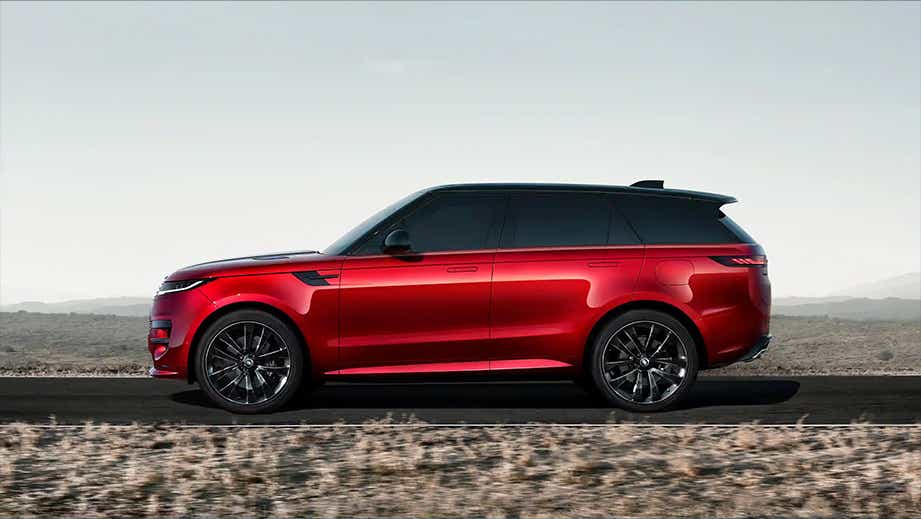 side profile of a Firenze Red Land Rover Range Rover Sport