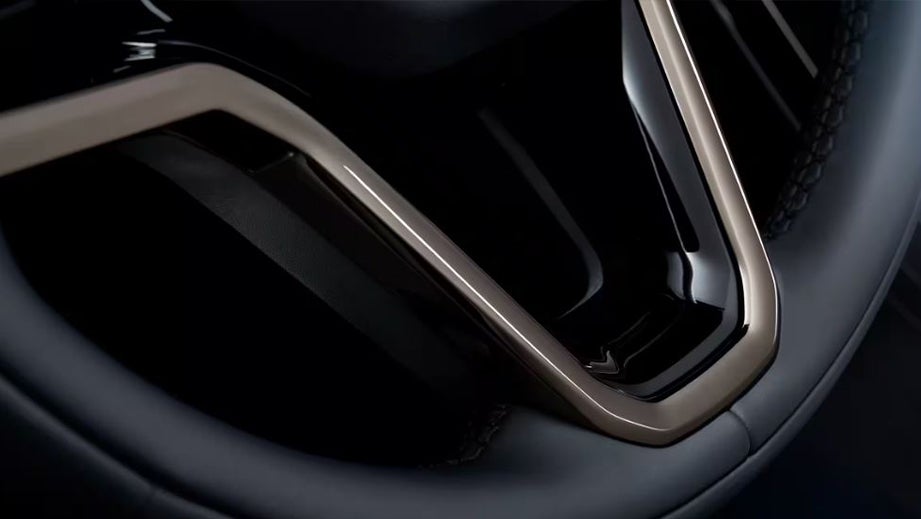 steering wheel close-up of a Land Rover Range Rover Velar