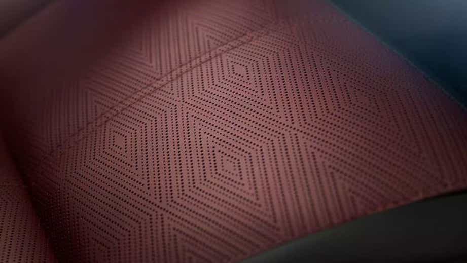 close-up of seat upholstery of a Land Rover Range Rover Velar