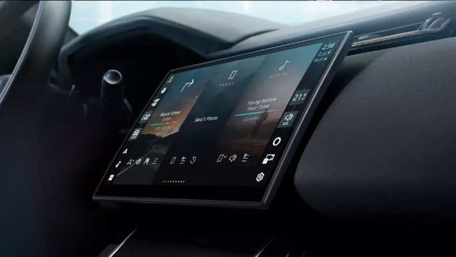Infotainment screen of a Land Rover Range Rover Velar