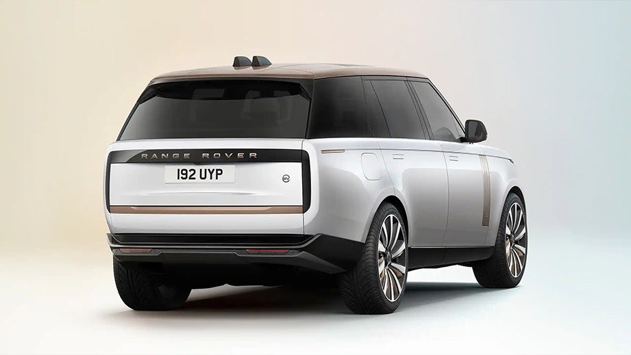Rear three-quarter view of a Land Rover Range Rover