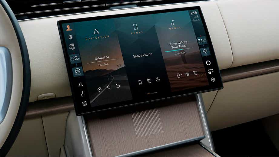 interior dashboard of a Land Rover Range Rover