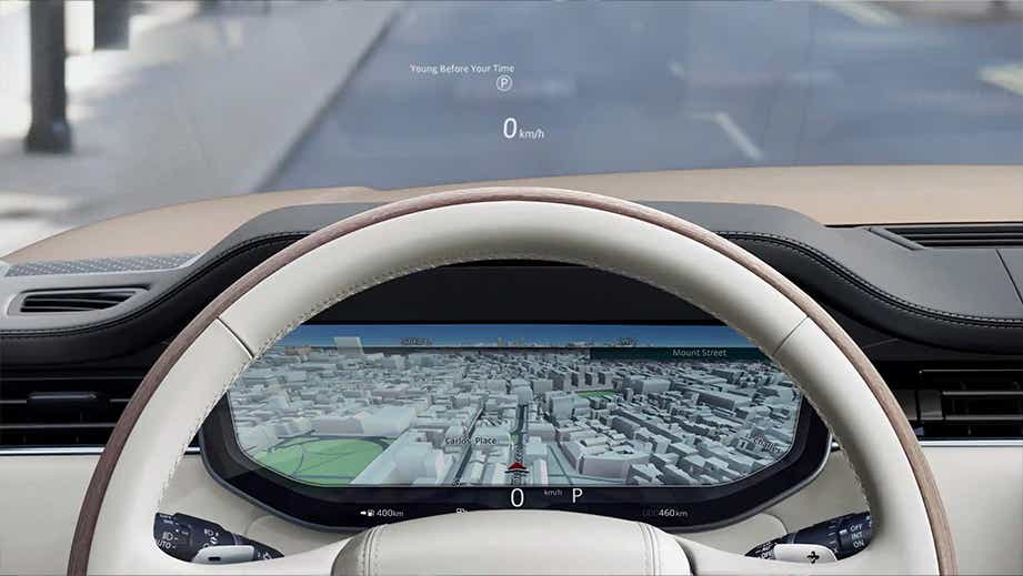 interior dashboard view of a Land Rover Range Rover