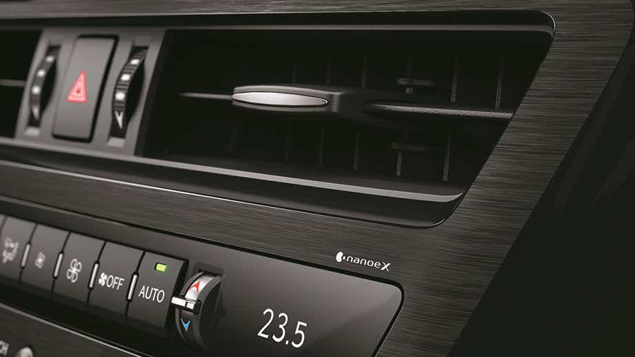 interior climate control panel of a Lexus ES