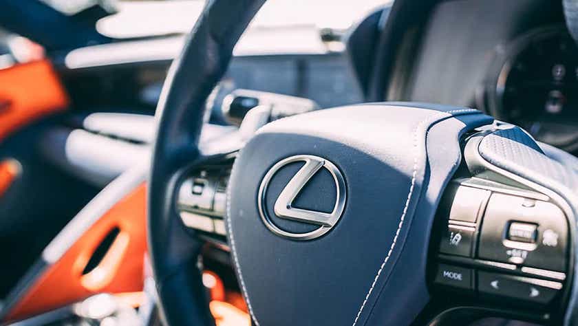 Steering wheel of a Lexus LC 500h