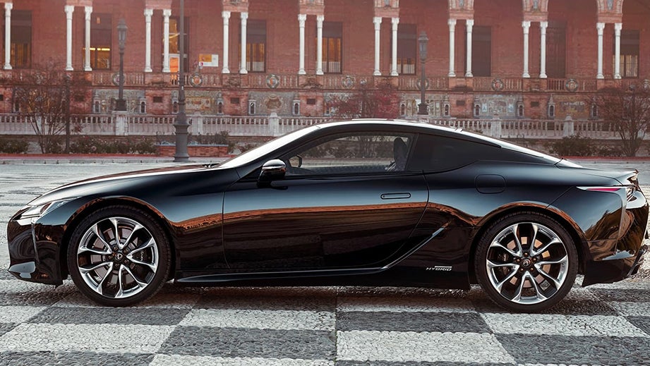 side view of a Graphite Black Glass Flake Lexus LC 500h