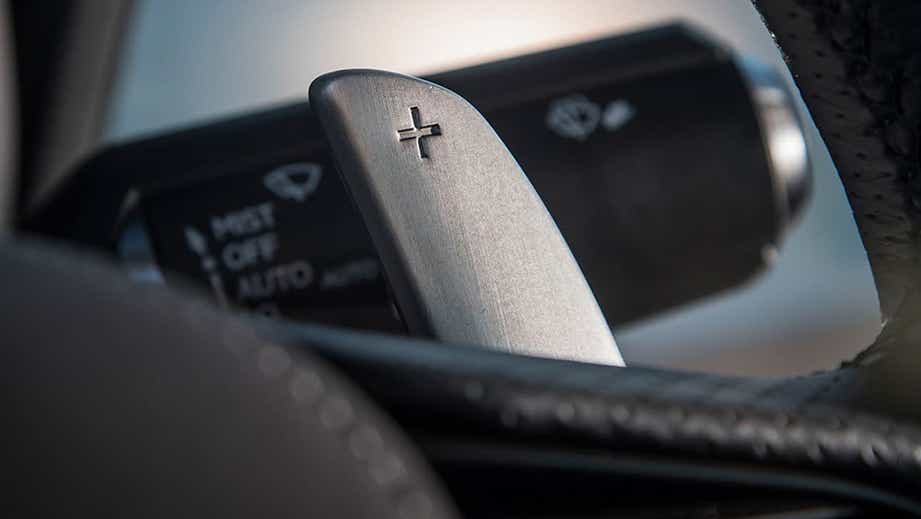 paddle shifter detail in a Lexus LC 500h