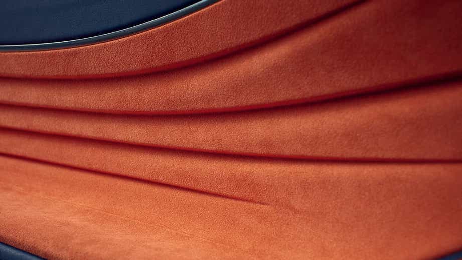 close-up of seat upholstery in a Lexus LC 500h