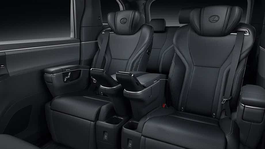 Second-row seats of a Sonic Agate Lexus LM