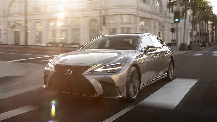 front three-quarter view of a Lexus LS