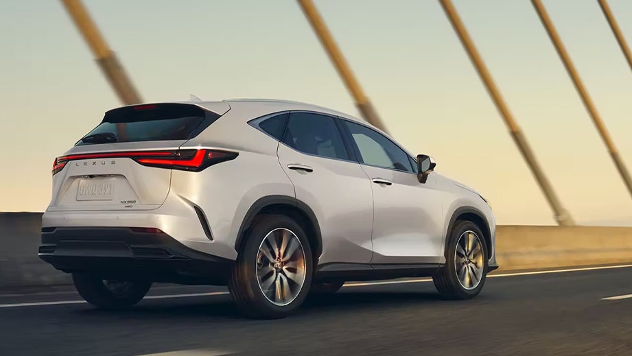 Rear three-quarter view of a Lexus NX